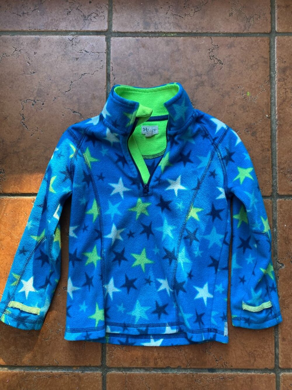 Hatley 3T Half Zip Fleece Blue with Stars